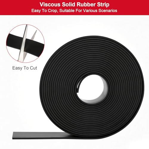 Neopren Gummistreifen Selbstklebend 5m × 25mm x 2mm Gummistreifen 2mm Vollgummiprofile Gummi Klebeband für DIY Bodenbeläge Schutz Stoßschutz Rutschfest