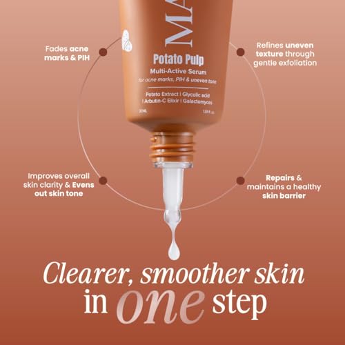 Image of Potato Pulp Multi-Active Serum - Glycolic Acid, Arbutin & Vitamin C for Acne Marks, Dark Spots & PIH | Prebiotics & Barrier Support | Fragrance-Free | For All Skin Types | 30ml