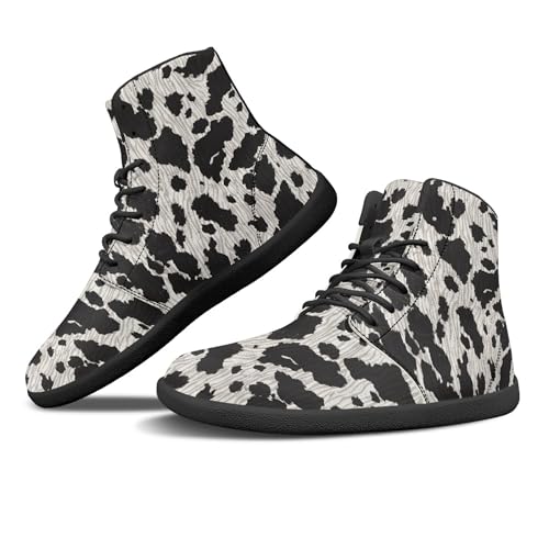 Image of Fashion Print Womens Mens High Top Barefoot Sneakers Flat Shoes