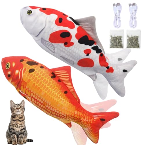 Catting Fish Cat Toy Fun con sensor de movimiento y batería recargable 4