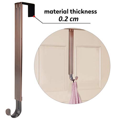 Wreath Hanger,Adjustable Length 14.9-25 Inch Metal Door Hanger,Wreath Hanger for Front Door 20 lbs Larger Christmas Wreaths Decorations Hook, Bronze