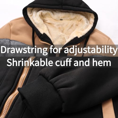 TMYAH Thermal Jackets for Men Winter Heavyweight Fleece Jacket Wool Warm Thick Coats Outerwear IronGrey LightGrey Black(895) M