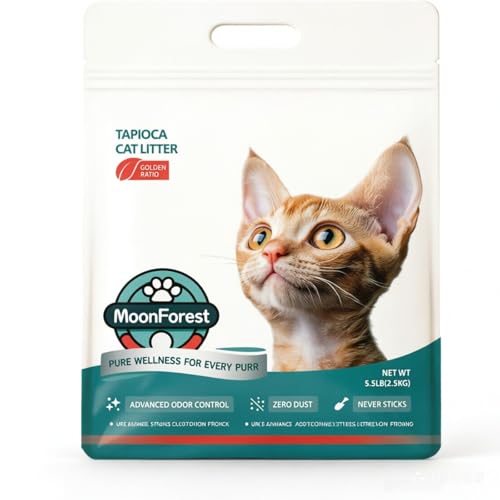Tapioca Cat Litter Clumping Low Dust for Automatic Litter Box Odor Control Natural Plant-Based 1-Pack