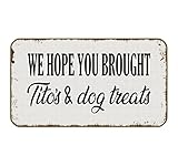 UINHMOP 17''×30'' We Hope You Brought Tito's and Dog Treats Decorative Doormat,Funny Retro Floor Mats, Farmhouse Decor for Home Bathroom Kitchen Bedroom Outdoors Indoor Entryway