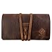 LeatherTex, Cable Roll Case, Portable Charging Cable Pouch, Carry Bag, Tech Organizer, Commuter Accessories, Full Grain Leather, Handmade, Bourbon Brown