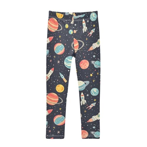 Cartoon Star Planet Girls Leggings Soft Stretch Workout Yoga Dance Pants for Kids Casual Tights