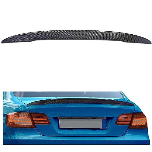 ECOTRIC Carbon Fiber Style Spoiler Wing Compatible with 2007-2013 BMW E92 3 Series Coupe 328i 335i M3 & E92 M3 2 Door Coupe Rear Trunk Lid Spoiler Wing Winglet