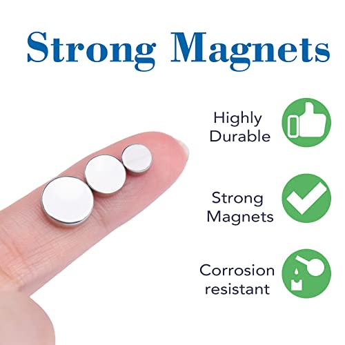 Trymag Refrigerator Small Magnets 60Pcs, 3 Different Size, Multi-Use Tiny Round Disc Cylinder Office Magnets For Fridge, Whiteboard, Billboard, Hobbies, Dry Erase Board #TOP5