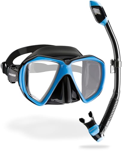 Cressi Ranger Schnorchelset - Schnorcheln Set mit Schnorchel und Taucherbrille, wasserdichte Tauchmaske Anti-Fog Anti-Leck aus Gehärtetem Glas, mit 3-Kanal Premium Dry Schnorchel für Erwachsene Cressi Ranger Schnorchelset - Schnorcheln Set mit Schnorchel und Taucherbrille, wasserdichte Tauchmaske Anti-Fog Anti-Leck aus Gehärtetem Glas, mit 3-Kanal Premium Dry Schnorchel für Erwachsene