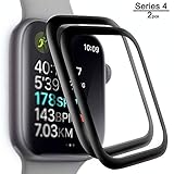 Apple Watch Screen Protector 44mm, [2 - Pack] Tempered Glass Full Coverage Scratch Resistant Waterproof Tempered Glass Film for Apple iWatch 44mm Series 4