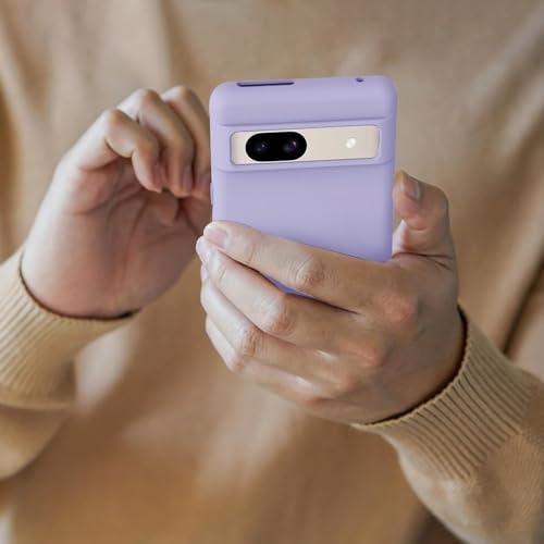 Image of MOBILOVE Back Cover Case for Google Pixel 8a | Pure Liquid Soft Matte Silicone Case with Logo and Comes with Camera and Screen Protection Back Cover for Google Pixel 8a (Purple)