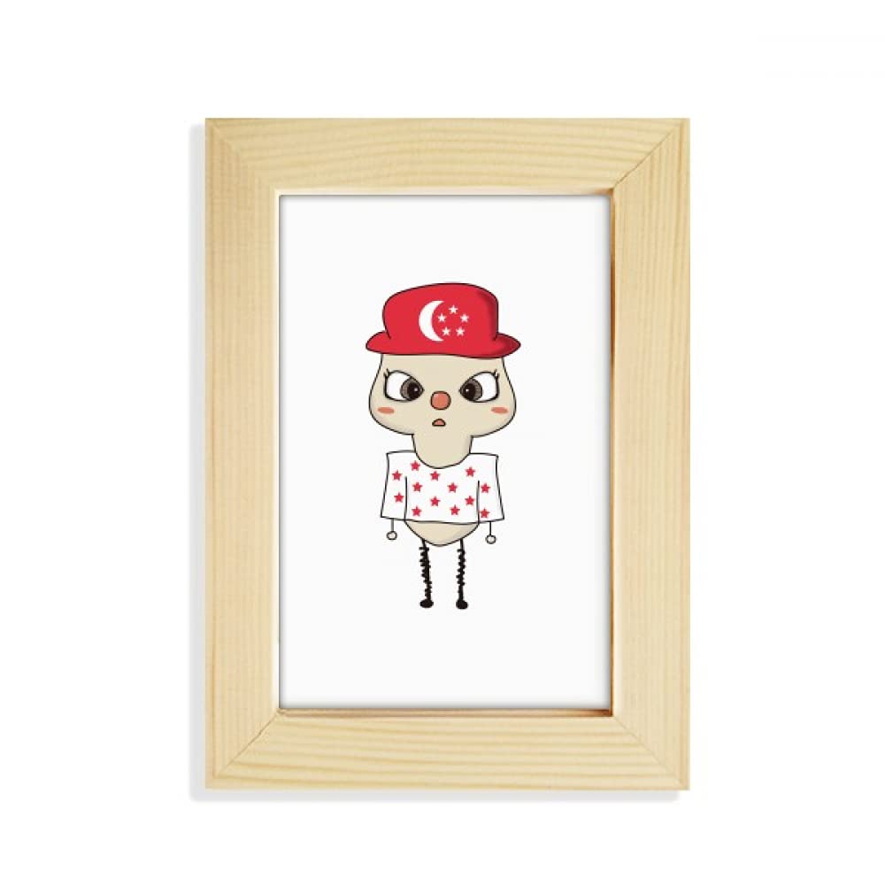 Cadre photo de bureau Singapour Asie 13x18 cm en bois durable