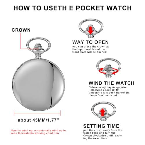 Image of Men's Mechanical Pocket Watch Black Rudder Pattern Double Open Hollow Roman Numerals Pocket Watch