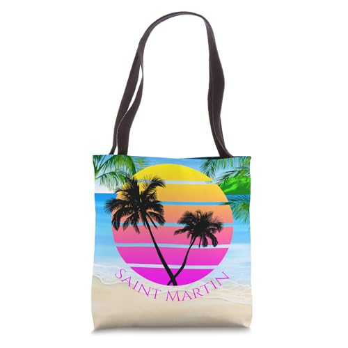Bolso Tote Playa Retro St. Martin con Palmeras miniatura 1