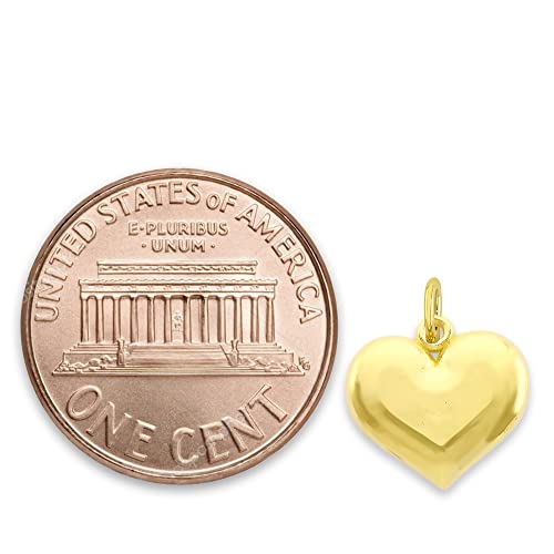 Solid 10k Gold Heart Microcharm, Mini Cute Charm Romantic Symbol with Clasp2