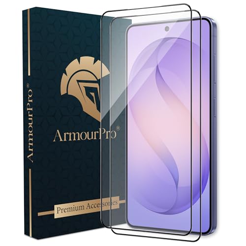 Image of ArmourPro Tempered Glass for Samsung Galaxy S26-9H Anti Scratch Screen Protector, Edge to Edge Coverage, HD Clarity, Smooth Touch, Case Friendly | Black, Pack of 2