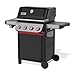 Weber Spirit E-435 Liquid Propane Gas Grill for Outdoor Cooking, 4 Burners and 1 Side Burner, Black – Porcelain-Enameled Cast-Iron Grates, 2 Boost Burners, Sear Zone