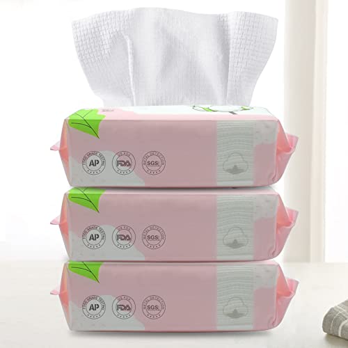 GothicBride Toallitas Secas de Algodón 100% Us-Algodón Toallitas para Bebés Toalla Facial Desechable Algodón Natural y Biodegradable para Pieles Sensibles(3 cajas de 180 tabletas)