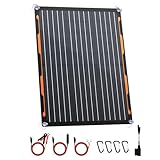 FlexSolar 20W 12V Solar Panel Charger Kit with Built-in Charge Controller - Portable Waterproof Solar Trickle Charger Battery Maintainer, Cig Plug & Alligator Clips for Car, Boat, RV, Tractor