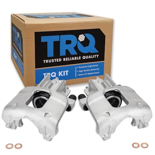 Image of TRQ Front Left and Right Brake Caliper Set Hardware Caliper Brackets Compatible with 00-01 Ford Focus, 02-03 Ford Focus 8th Vin Digit P, 02-03 Engine VIN 3, 03 Engine Z