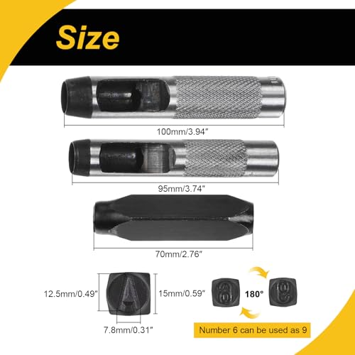 WorkBless 1/2-Inch Metal Stamping Kit, 36 Pack Steel Letter Stamp Set with 2 Punch Tools, Includes A-Z Alphabet, Number 0-8, & Symbol, for Metal, Wood, Leather, and Plastic Crafting - Image 3