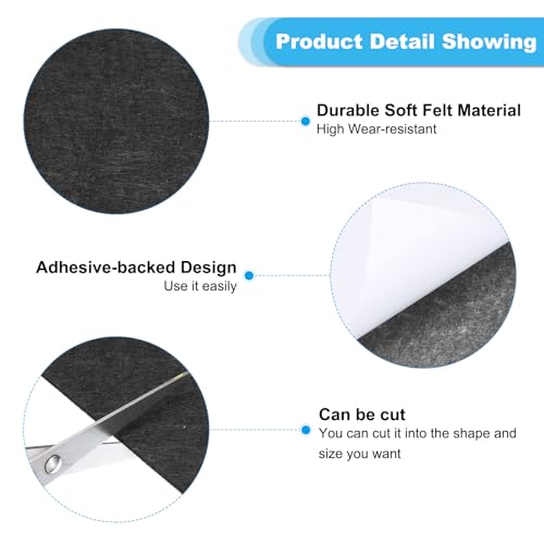 6 piezas de fieltro protector negro autoadhesivo para base de lámpara 4