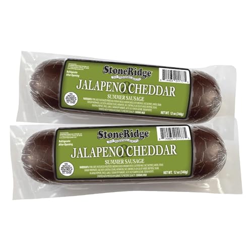 StoneRidge Old Fashioned Summer Sausage, Jalapeno Cheddar, 12 oz, 2 Pack