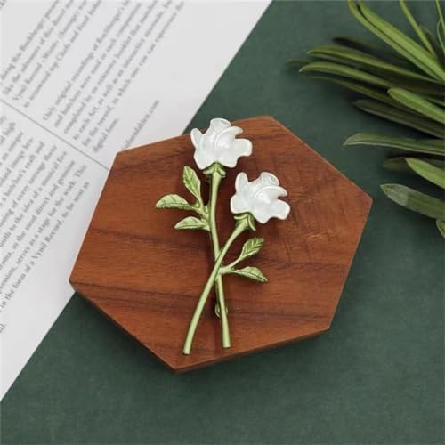 White Rose Flower Brooch - Modern, Hypoallergenic, Nickel-Free, Unisex Brooch for Wife, Mother, Girlfriend4