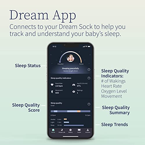 Owlet Dream Sock Baby Monitor - Dusty Rose - Acompanhe as tendências do sono e ajude o bebê a dormir
