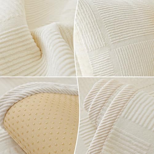 BXAEYIPOR Couch Überzug,Sofa-Schutzhülle mit Rutschfester Unterlage,Neue Universelle rutschfeste Solide Strukturierte Sofa Überzug für Wohnzimmer,Multi-Size Sofa Sitzkissenbezug.