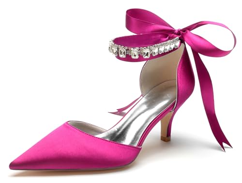 Miyoopark Klänningsskor för kvinnor bröllop formell rem festskor, J463 Rose 2 5 klack, 42 EU