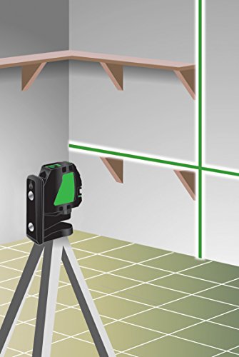 Johnson Level & Tool 40-6656 Self-Leveling Cross-Line Laser With Greenbrite Technology, Green, 1 Laser #TOP5
