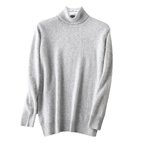 Men's Pure Mink Knitted Sweater Turtleneck Casual Pullover Autumn Winter
