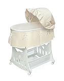 Portable Rocking Baby Bassinet with Toybox Base, Short Skirt, and Pad