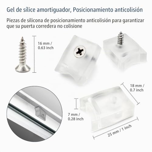 Miniatura 2 de Poleas De Ducha 8 Piezas Rodamientos Puertas Rodamiento Mampara Ducha 25 Mm Corredores De Puerta De Ducha Ruedas Mampara Ducha Con Tornillos 25mm