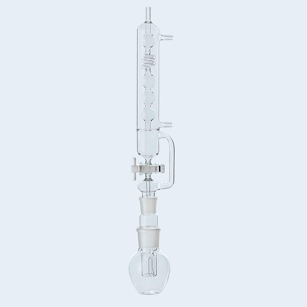 MKULOUS Laboratory Glassware Improved Snake-Shaped Fat Extractor 250ML Soxhlet Extractor Snake Extractor Chemical Experiment Glassware Kits