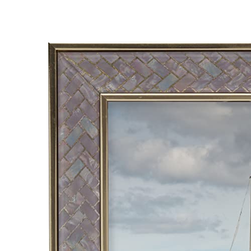 Mikasa 10.4 X 12.4 In Chevron Mirror Photo Frame, Displays One 8 X 10 Inch Photo, Easel Back For Tabletop Display, 10.4X12.4 Inch, Metallic #TOP2