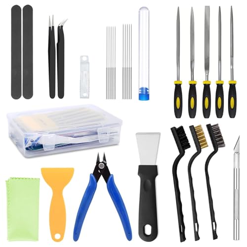 3D Printer Tool Set, Deburring 3D Printing, 3D Printer Accessories Tweezers, Cutter, Needle Files, Cleaning Needles, Cle