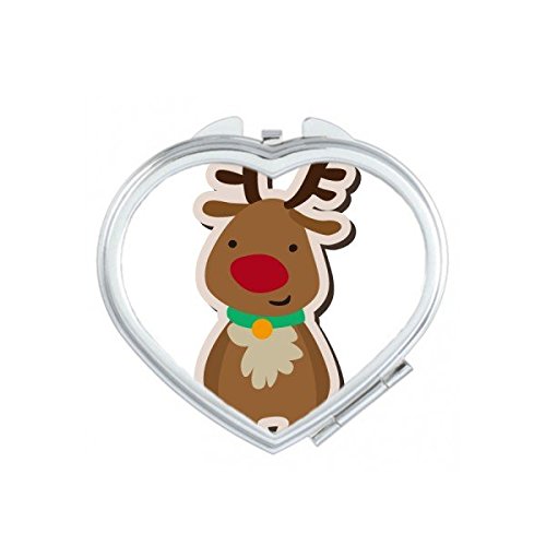 Miroir de maquillage compact portable élan de Noël : petit miroir de main mignon