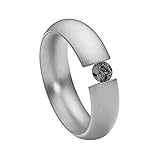 Spannringe gehören zu den jungen Klassikern des Damenschmuck. In der Ringschiene funkelt der Stein je nach Lichteinfall pechschwarz und symbolisiert den black and white Effekt.