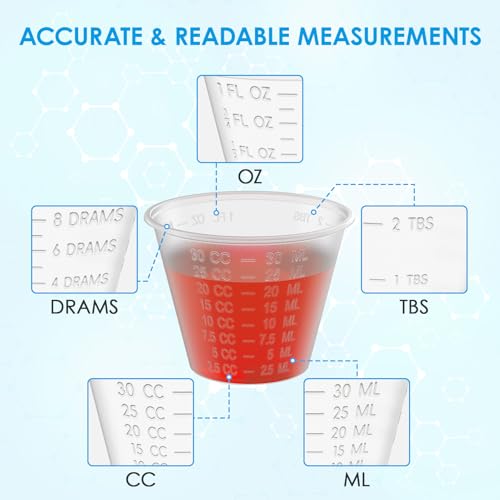 Image of Lilymicky 2000 Count 1 oz Disposable Medicine Cups, 1 oz Plastic Med Cups For Mixed Pills, Medication Measuring, Resin Mixing (Pack of 2)