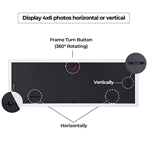 8X24 White Collage Picture Frames With 5 Openings, Display Multiple Five 4X6 Photos Or 8X24 Without Mat, Wood Collage Frame Covered By Plexiglass Wall Mounting Horizontal Or Vertical (White, 2-Pack) #TOP2