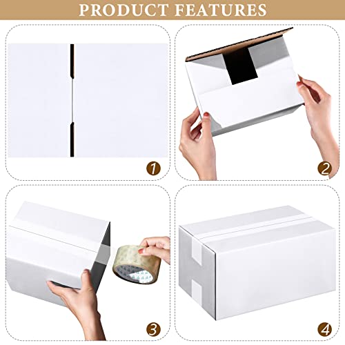Image of Outus 32 Pack Corrugated Cardboard Boxes, Small, White | With Tape, For Moving Shipping Storage, Office Business Home Packaging, Corrugated Construction Protects Items During Transit