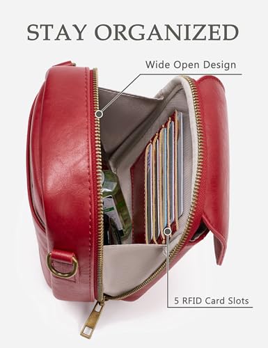 Image of Yarnic Small Crossbody Bag, Vegan Leather Cell Phone Purse for Women, Vintage Wallet Bag with Card Slots