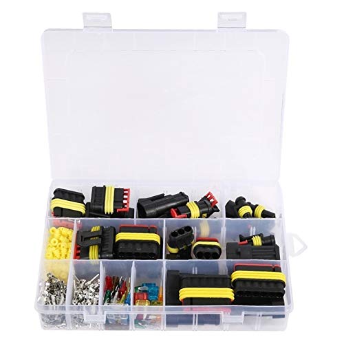 Fusibles y accesorios para auto 240 piezas set impermeable de conectores eléctricos de 12V con terminal de crimpado y fusible para reemplazo de auto miniatura 1