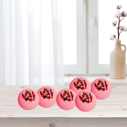 Image of Rose Petal Fizzy Bath Bombs - Pack of 6 (75g Each) - Natural & Aromatic - Ideal Gift for Women - Relaxing & Travel-Friendly Spa Experience