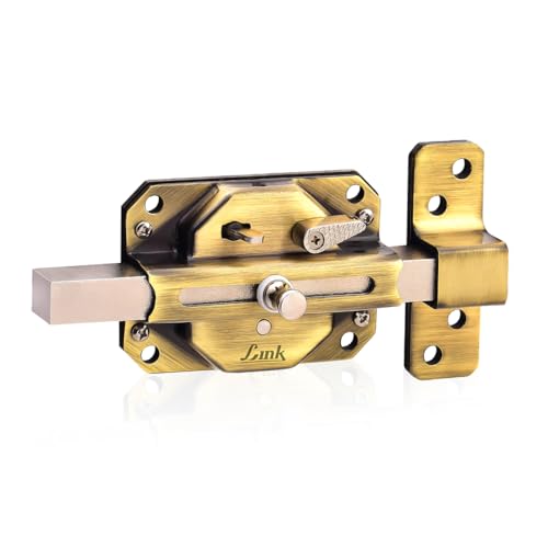 Image of Link Sparta 6 Turn Door Lock - Brass Cylinder with 3 Hi-Tech Keys, Main Door Lock, Double Door Compatibility (Antique Brass)