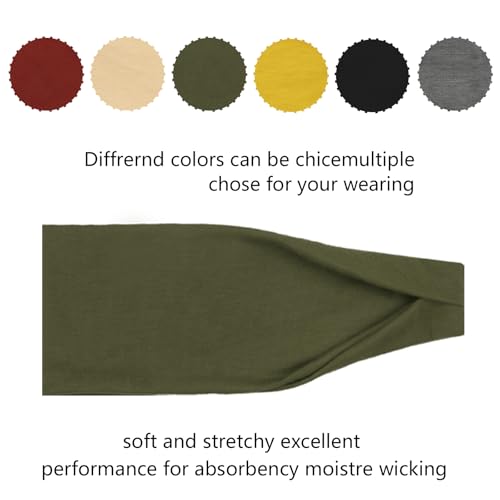 Image of DRESHOW Yoga Sports Headbands for Women Elastic Non-Slip Headbands Workout Running Hair Bands 6 Pack