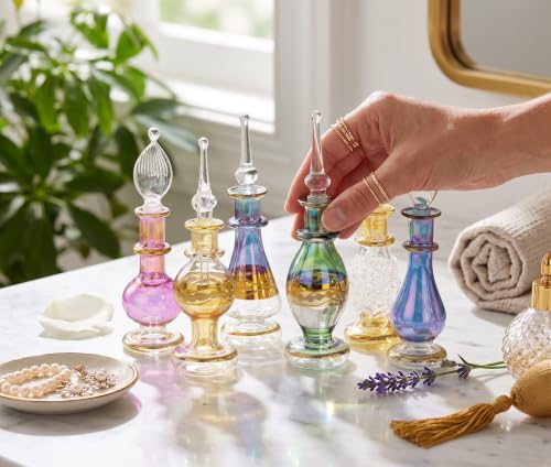 NileCart Egyptian Perfume Bottles 6 Pack 2" Hand Blown - image 3