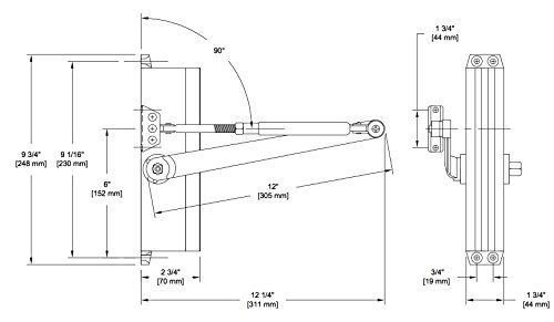 Hydraulic Door Closer, Ansi 1, Ul Fire Rated, Ada Compliant, 1-4, Powder Coated Aluminum Finish #TOP1